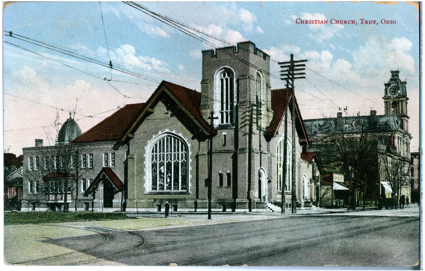 Historic church on the main street in Troy, Ohio